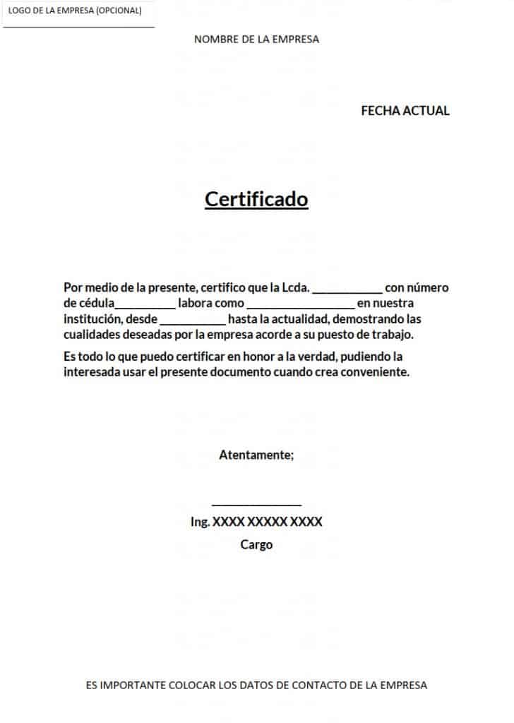 Ejemplo De Certificado Laboral En Ingles Modelo De Informe | My XXX Hot ...